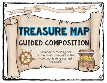 Preview of Pirate Treasure Map Guided Composition for Xylophone, Recorder, Boomwhackers