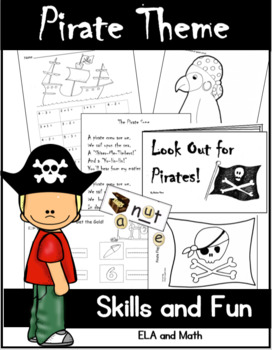 Preview of Pirates Activities for Kindergarten:  Pirate Theme Skills and Fun Pack 44 Pgs