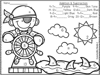 Pittsburgh Pirates Addition Coloring - Coloring Squared