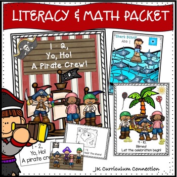 Preview of Pirate Theme Literacy and Math Activities Packet