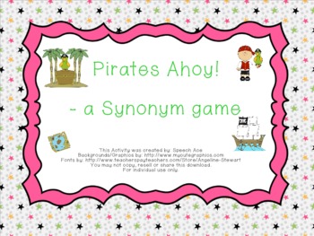 Preview of Pirates Ahoy: A Synonym Game!