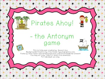 Preview of Pirates Ahoy! --- the Antonym Game