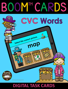 Preview of Pirates CVC Words and Pictures BOOM Cards™