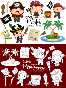 Pirate Clipart Pirate Party Clipart Cute Pirates 