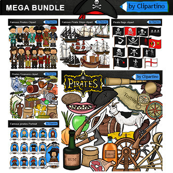 Preview of Pirates Clip Art Bundle /Pirates in History Clip Art Commercial use