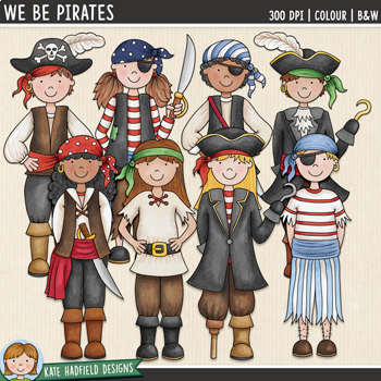 Preview of Pirates Clip Art: We Be Pirates (Kate Hadfield Designs)
