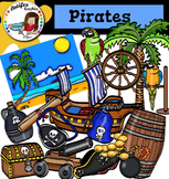 Pirates Clip Art set3- color and B&W