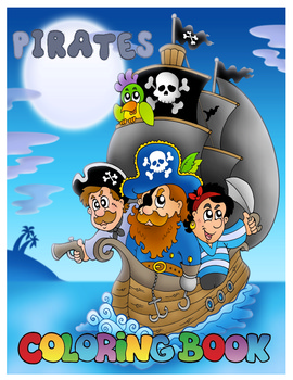 Preview of Pirates Coloring Book - Ships, Mermaids, Sea, Caribbean