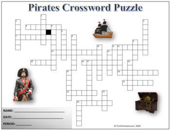 Pirates Crossword Vocab Quiz by TechCheck Lessons TPT