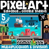 Pirates Digital Pixel Art Magic Reveal MULTIPLICATION