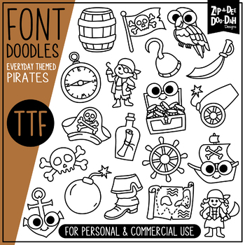 Preview of Pirates Doodle Font {Zip-A-Dee-Doo-Dah Designs}