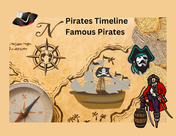 Preview of Pirate History, Famous Pirates and Timeline with Easel Quiz Included