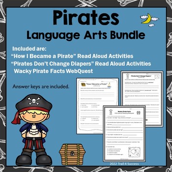 Preview of Pirates Activities Language Arts Read Aloud Bundle and Pirates Facts Webquest
