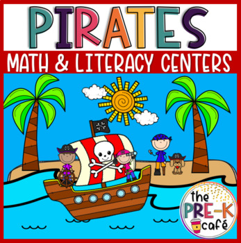 Preview of Pirates Math Phonics Letters and Literacy Centers Activities | ocean beach | ESY