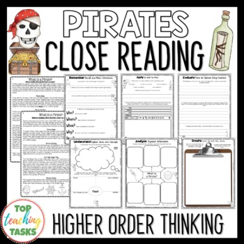 Preview of Pirates Close Reading Comprehension Passages and Questions