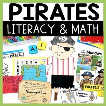 Preview of Pirates - Talk Like a Pirate Day - Pirate Writing and Math Activities