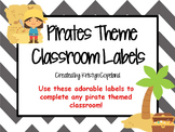 Pirates Theme Classroom Labels (with Grey Chevron Back)