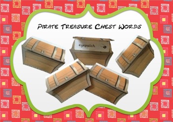 Preview of Pirate's Treasure Chest Word Cards- Open the Treasure Chest to find the word!