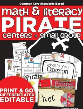 Preview of Pirate Math and Literacy Centers and Small Group Materials