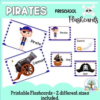 Pirate Alphabet Flash Cards - Pre-k and Kindergarten - Pirate Theme