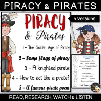 Pirates and Piracy Informational Text Flapbook by Mrs Recht's Virtual  Classroom