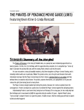 Preview of Pirates of Penzance Movie Guide (1983 Production with Keven Kline)