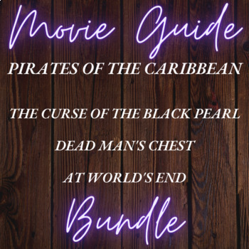 Preview of Pirates of the Caribbean Movie Guide Bundle - Editable - Answer Keys Included