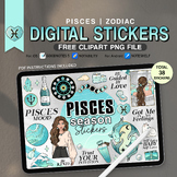 Pisces Season Digital Stickers, 38 PNG Funny Zodiac Signs,