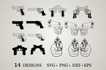 Pistol Svg Pistol Clipart Gun Svg Handgun Svg Weapon Svg Military Svg