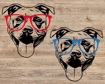 Download Pit Bull Whit Glasses Svg Dog Face Head American Puppy Pitbull 1495s PSD Mockup Templates