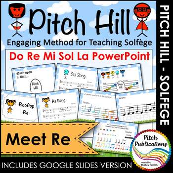 Preview of Pitch Hill Introduce Re POWERPOINT Practice Do Re Mi Sol and La