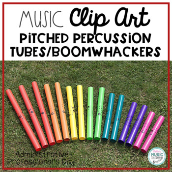 Preview of Pitched Percussion Tubes Clipart (Boomwhacker clip art) with Solfa & Note Names