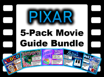 Preview of Pixar 5-Pack Bundle - 5 Movie Guides with Extra Activities