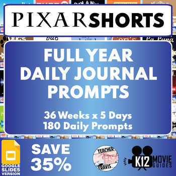 Preview of Pixar Short Daily Journal Prompts (36 Weeks) | Infer | Plot | Theme (Full Year)