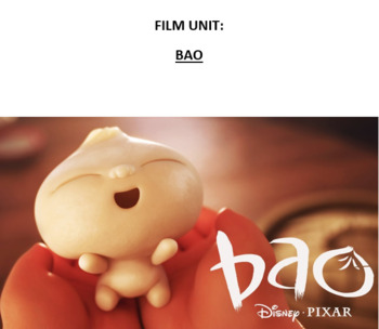 Preview of Pixar Short Film  - BAO - Scaffolded Differentiated Workbook
