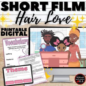 Preview of Short Films Hair Love Digital & Printable INFERENCE PLOT THEME CONFLICT