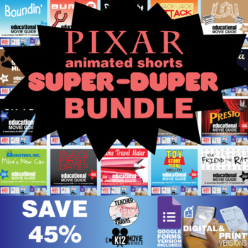 Preview of Pixar Short Video Guide Super-Duper Bundle SAVE 45% | Theme | Plot | 20 PACK