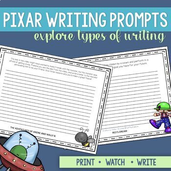 Preview of Writing Prompts for Pixar Shorts | 13 Video Writing Prompts