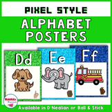 Pixel Alphabet Posters with Sign Language