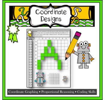 Preview of Pixel Art Alphabet coding and Algebra with coordinate graphs | distance learning