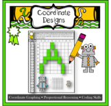 Pixel Art Alphabet coding and Algebra with coordinate grap