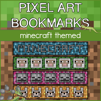 pixel art bookmarks with minecraft for back to school gift or activity