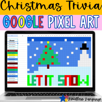 Preview of Pixel Art Christmas Vocabulary and Trivia for ESL middle and high school