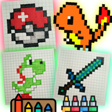 Pixel Art Coloring Sheets Bundle