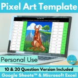Pixel Art Editable Template for Google Sheets & Excel - Kangaroo