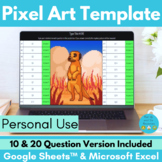 Pixel Art Editable Template for Google Sheets & Excel - Meerkat
