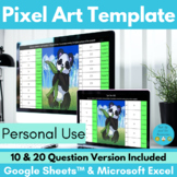 Pixel Art Editable Template for Google Sheets & Excel - Panda