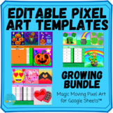 Pixel Art Editable Templates Growing Bundle