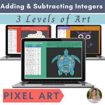 Preview of PIXEL ART  Adding and Subtracting Integers