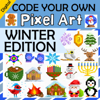Preview of Pixel Art Integrated Tech project - Code your own mystery reveal winter 20 pack!